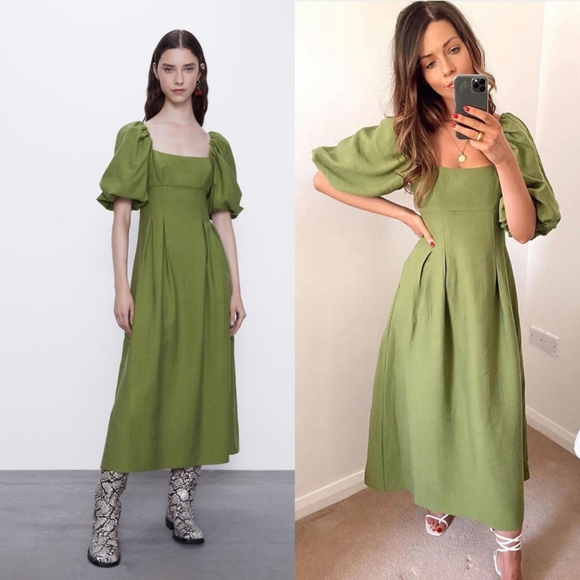 SOLD LOCALLY! RARE Zara blogger fav puff sleeve dress - Picture 3 of 8